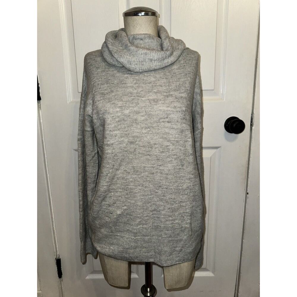 NEW WOOLEN BLOOM GRAY COWL TURTLENECK LONG SLEEVE SWEATER WOMENS SZ‎ MEDIUM